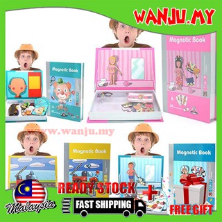 Magnetic Book Creative Puzzle Kid Educational Toy Learning Playset💥WANJU.MY💥