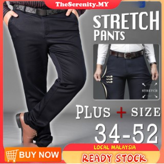 【🤵READYSTOCK😎】Big Formal Pants Plus Size Seluar Lelaki Elastic Men Business Casual Pant MP 059