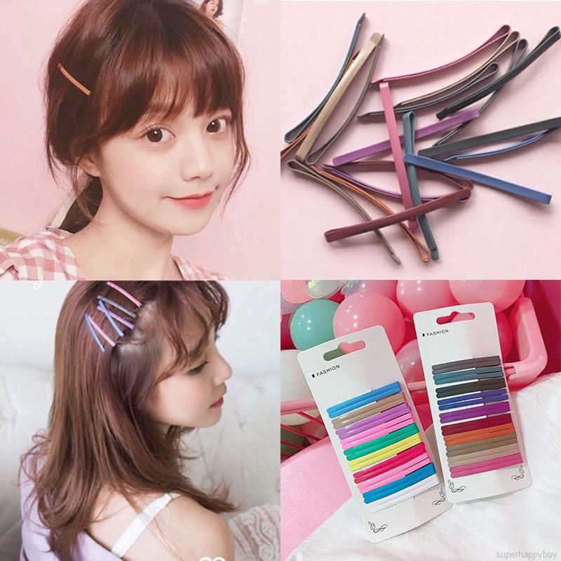 20pcs Korean Style Women Geometric Candy Color Hairgrip HairClip