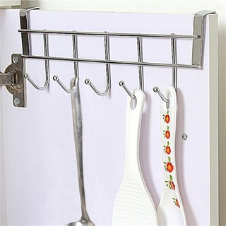 Happi GO 1PCS Kitchen Bathroom Stainless Steel 5 Hook Clothes Door Hanger Cabinet Door Hanger