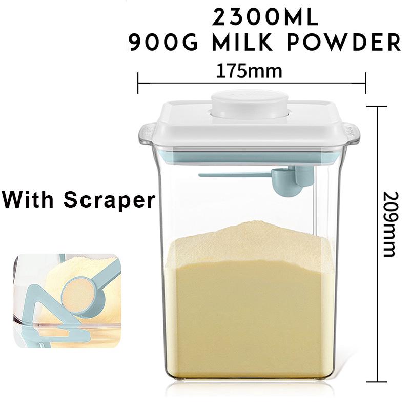 2300ml Ankou Air Tight Milk Powder Container Scraper Convenience Seal Moisture Proof Milk Powder Cans Rectangle