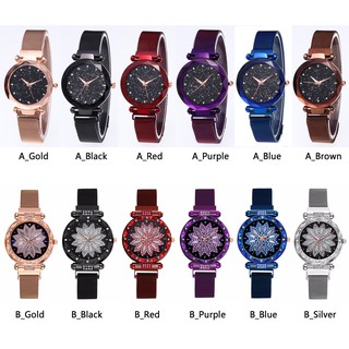 🔥Ready Stock🔥Women Starry Sky Dial Watch Magnetic Strap Wristwatches