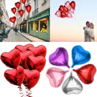 5Pcs 10" Love Heart Foil Helium Balloons Wedding Party Birthday Decoration