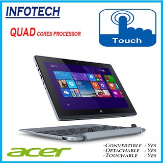 Acer Intel Quad Cores, 32gb, Touch, W10, 2 in 1 Detachable Windows Tablet LAPTOP Refurbished Dell 64gb Asus Fujitsu