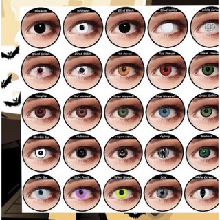 🎁READY STOCK Funcle Crazy White Black Red Yellow Mesh Korean Color Lens Crazy Lens Halloween Cosplay