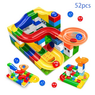 52pcs Colorful Ball Rolling Track Big Size Building Block Compatible Lego Duplo