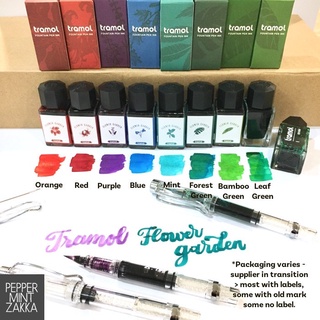 Tramol Flower Garden Fountain Pen Ink 18ml 1pcs [8 colors - with/no glitter]