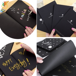 56K moon star Black Paper Sketch Book Diary Drawing Painting Graffiti notebook(only the book!!!)
