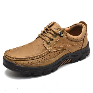 Formal business shoes men's casual shoes hand-stitched lace-up driving shoes lar