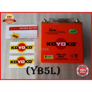 KOYOKO G2 MOTORCYCLE BATTERY YB5L-BS (BX5) 12V5AH/10HR / SC64