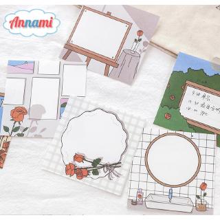 Annami 30 Sheets Memo Paper Rose Flowers Note Paper DIY Planner Diary Student Supplies Stationary