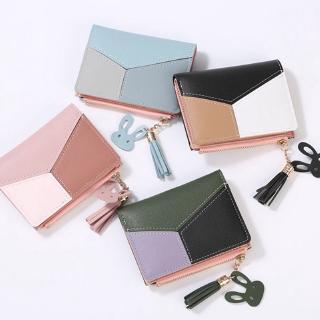 【In Stock】Simple Cute 3 Colors Splice Wallet Fashion Purse Coin Zip Bag Women