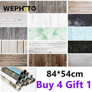 WG 'Buy 4 Free 1'【54*84cm】 Double Sides Wood Marble Cement Wall Like Vintage Food Grain Photography Background Backdrop Paper Board