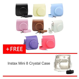 Fujifilm Instax MIni 8 Leather Bag + Crystal Case [Buy 1 Free 1]