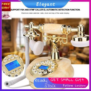 [ELE] Antique Telephone Retro Fixed Line Nostalgia European Vintage Wired FSK/DTMF Classic Desk for Living Room at Home