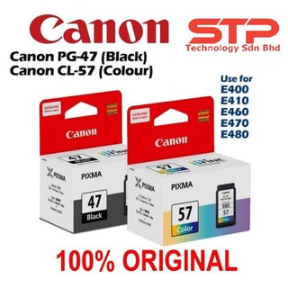 [ORIGINAL] Canon PG-47 BLK / CL-57s CLR / CL-57 CLR INK CARTRIDGE E400/E410/E460/E470/E480.