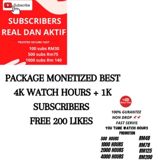 🔥 YOUTUBE MONETIZED PACKAGE 4K HOURS 1K SUBS AND FREE GIFT
