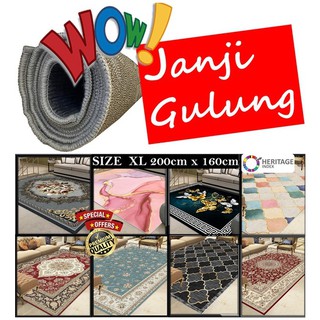 XL 200cm x 160cm 3D Karpet Gulung Heritage Velvet Crystal Carpet Rug Floor Mat Home Decor Tatami Anti Slip Nordic 5D