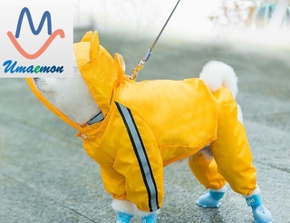 Dog Raincoat Waterproof Four Legged Full Package Small Dog Teddy VIP Poncho Medium Bixiong Bomei Pet Clothes (1)