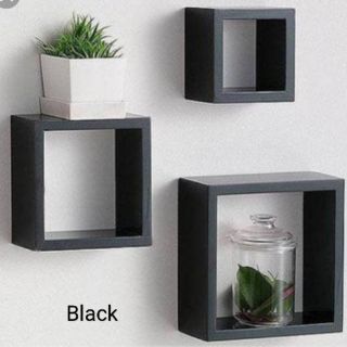 3 in 1 Square Cube Wall Shelf Decoration for Office Café Showroom Home