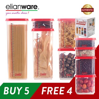 Elianware Stackable Plastic Food Containers Set [Buy 5 Free 4]