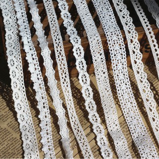 New 5 yard Vintage Cotton Crochet beige Lace Trim Home Curtain Bridal Ribbon Craft
