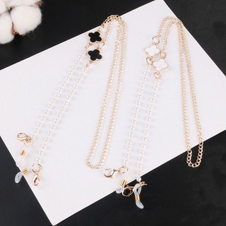 Mask Extender Delicate Clover Pearl Beaded Mask Chain Eyeglass Chain Pendant Necklace Female Accessories Hanging Lanyard
