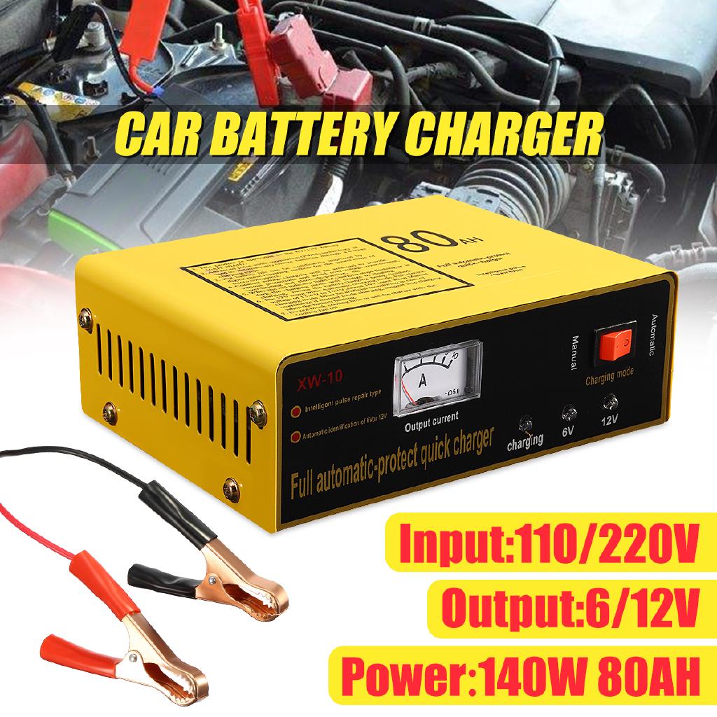 220V 6V/12V 80AH Truck Auto Car Battery Charger Negetive Pulse Tool