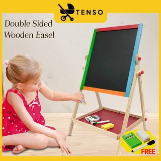 TENSO 2 in 1 Easel Wooden White & Black Board Series 75 for Kid