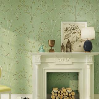 MIRL American Country Retro Dark Green Non-woven Wall Paper Living Room Bedroom 3D Garden Wallpaper