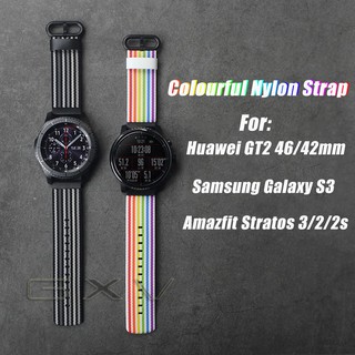 Woven Nylon Strap for Huawei Watch GT2 Pro ECG Watchband for Huami Amazfit Stratos 3/2/2s Bracelet Samsung Galaxy Watch 46mm S3 Band