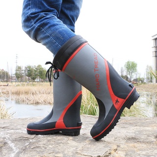 High Quality Safety Long Rubber Rain Boot Spring Summer New Style Tube Steel Toe Anti-Smashing Men's Labor Protection Site Fishing Waterproof Boots