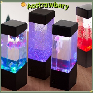 ✨Lowest Price✨✨Ready Stock✨ Bedside LED Light Table Motion Lamp Jellyfish Lamps Aquarium Atmosphere Light/Jellyfish Water Aquarium Tank LED Lamp Relax Bedside Mood Light for Home Decor