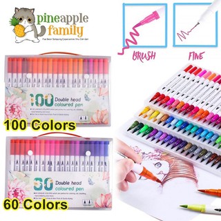 Dual Brush Pens Set,Dual Tip Watercolor Markers For Adult Kids Books Journal Calligraphy Lettering
