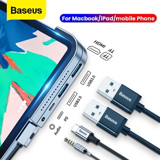 Baseus USB C for iPad Air , iPad Pro 12.9 11 2018 Type C to HDMI USB 3.0 PD Port 3.5mm Jack USB-C HUB USB Adapter