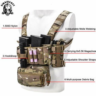 Tactical Chest Rig MK3 Micro Fight Chassis Modular Carrier w/ Mag Pouch