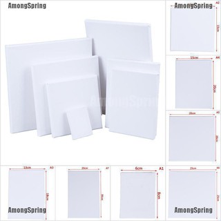 AmongSpring♬ Blank White Mini Small Stretched Artist Canvas Art Board Oil Paint Board