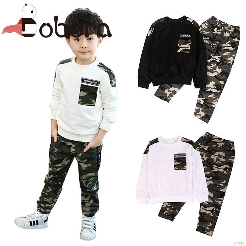 BOBORA Baby Boy Cotton Pattern Long Sleeve Casual Outfits Set