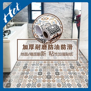 Ready stock Home living The floor is pasted with self-adhesive bathroom and toilet, the waterproof floor is pasted with floor tiles, the kitchen is oil proof, and the tile sticker is antiskid 地板贴自粘浴室卫生间防水地贴地砖厨房防油地面瓷砖贴纸厕所防滑