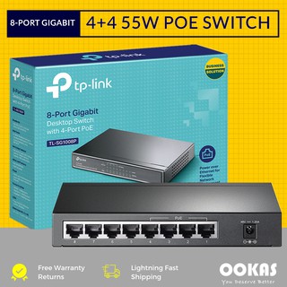 TP-Link 8 Port Gigabit Desktop Network Ethernet LAN Switch With 4 Port PoE TL-SG1008P