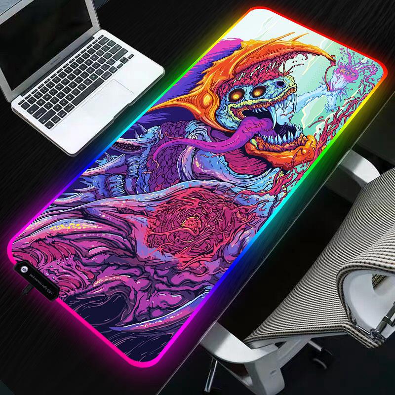 400x900 RGB Large Gaming Mouse Pad LED Lighting MousePads Gamer Mousepad Mouse Mice Mat Grande cs go Hyper Beast for Laptop Computer PC Keyboard Mouse