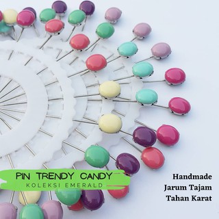 [1 JARUM] Pin Shawl Pin Trendy Candy Pin Tudung Jarum Tajam Jarum Peniti Koleksi Emerald