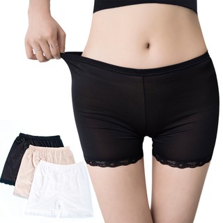 Women Large Size Summer Ice Silk Lace Thin Style Leggings Underwear Safety Pants
