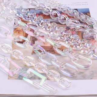 Acrylic Open Chain Twisted Assembly Parts DIY Jewelry Accessories Transparent AB Color 10pcs/Pack (1)