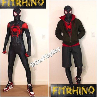 Into The Verse Miles Morales Spider Man Full Suit spiderman costume kostum Halloween