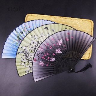 Bamboo antique folding fan, printed Chinese style silk fan and Japanese style fan