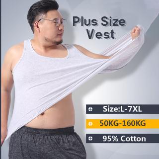 7xl New Men's Singlet Plus Size 95% Cotton Vest Solid Soft Bottoming Sports Casual Vest Sleeveless Breathable Underwear