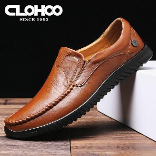 🔥Ready Stock🔥 genuine leather men's shoes, men's everyday casual young soft bottom breathable Peas shoes men driving s