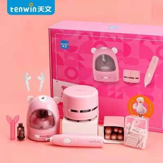 Astronomy tenwin electric pencil sharpener stationery set eraser gift boxed cartoon vacuum cleaner models 8087