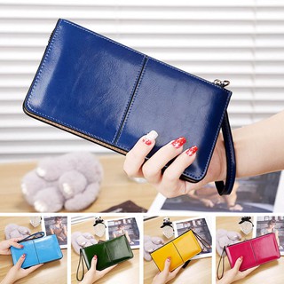 Womens Leather Wristlet Clutch Purse Bag Long Wallet Handbag